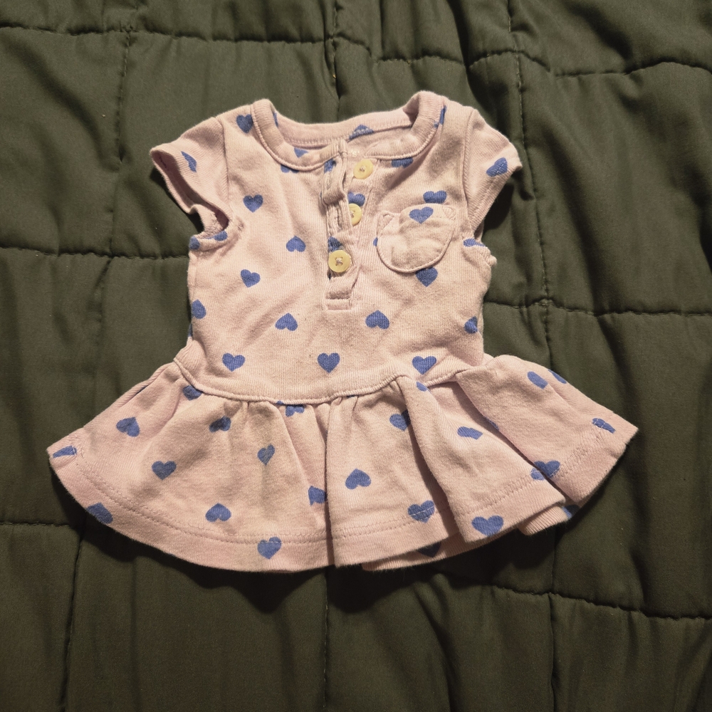 Carter's Pink Newborn Shirt with Purple Accents
